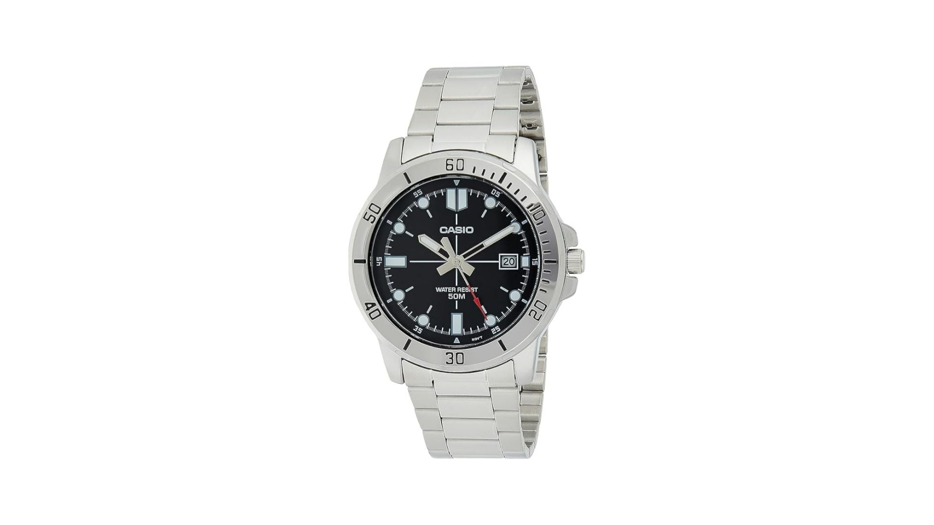 كاسيو ساعة عملية كاجوال جلد اسود للرجال - MTP-VD01L-1BVUDF