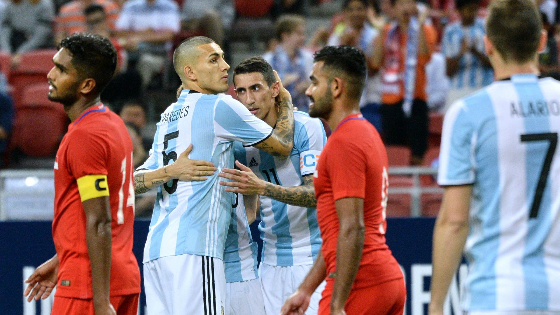 Leandro Paredes Angel Di Maria Argentina Singapur 13062017