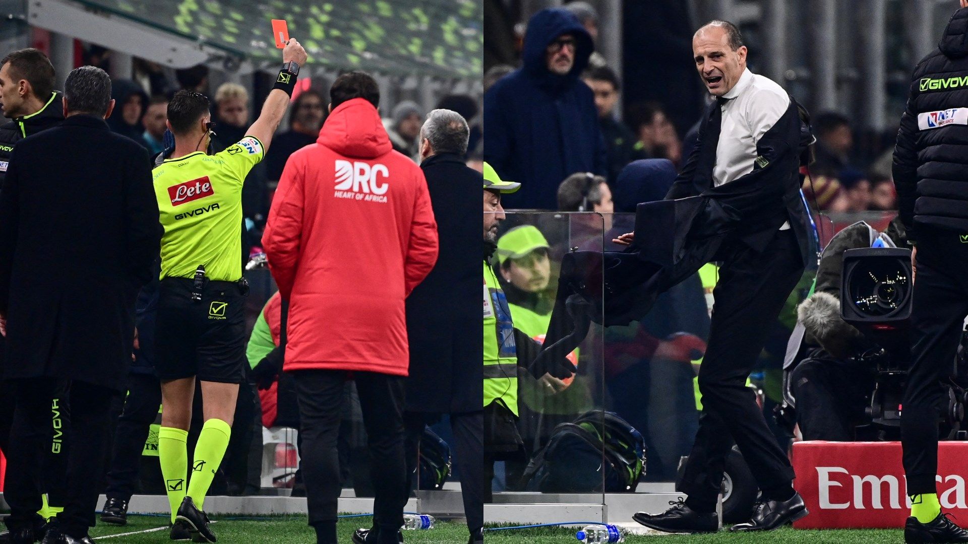 Allegri red card Milan Lazio 29112025
