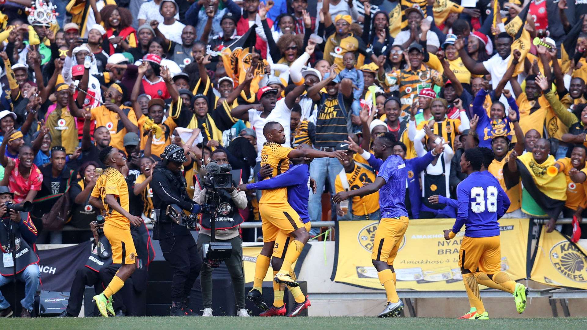 Kaizer Chiefs players celebrating