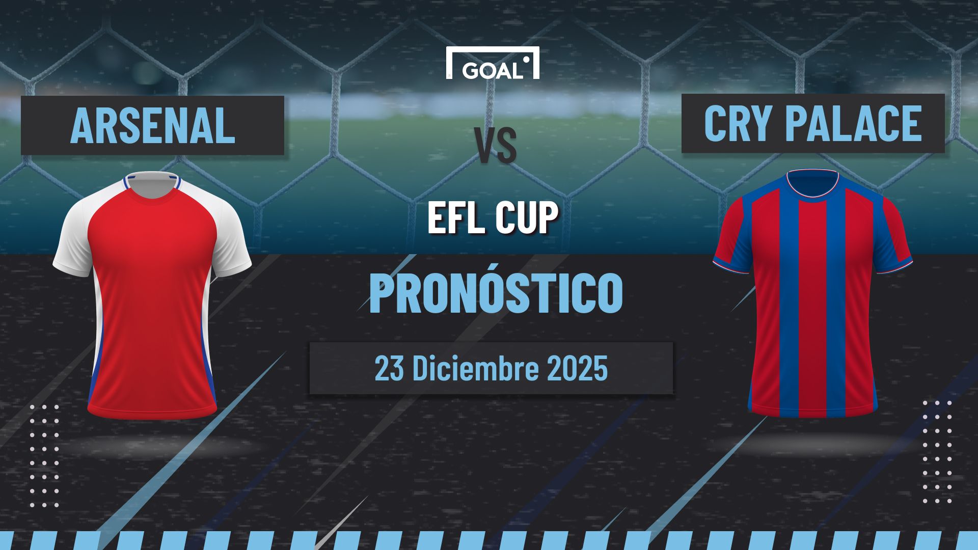 Arsenal vs Crystal Palace Pronóstico y Apuestas EFL Cup | 23/12/25