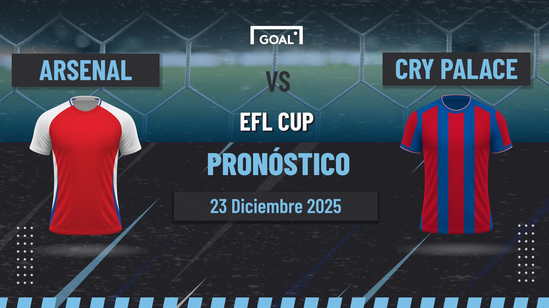 Arsenal vs Crystal Palace Pronóstico y Apuestas EFL Cup | 23/12/25
