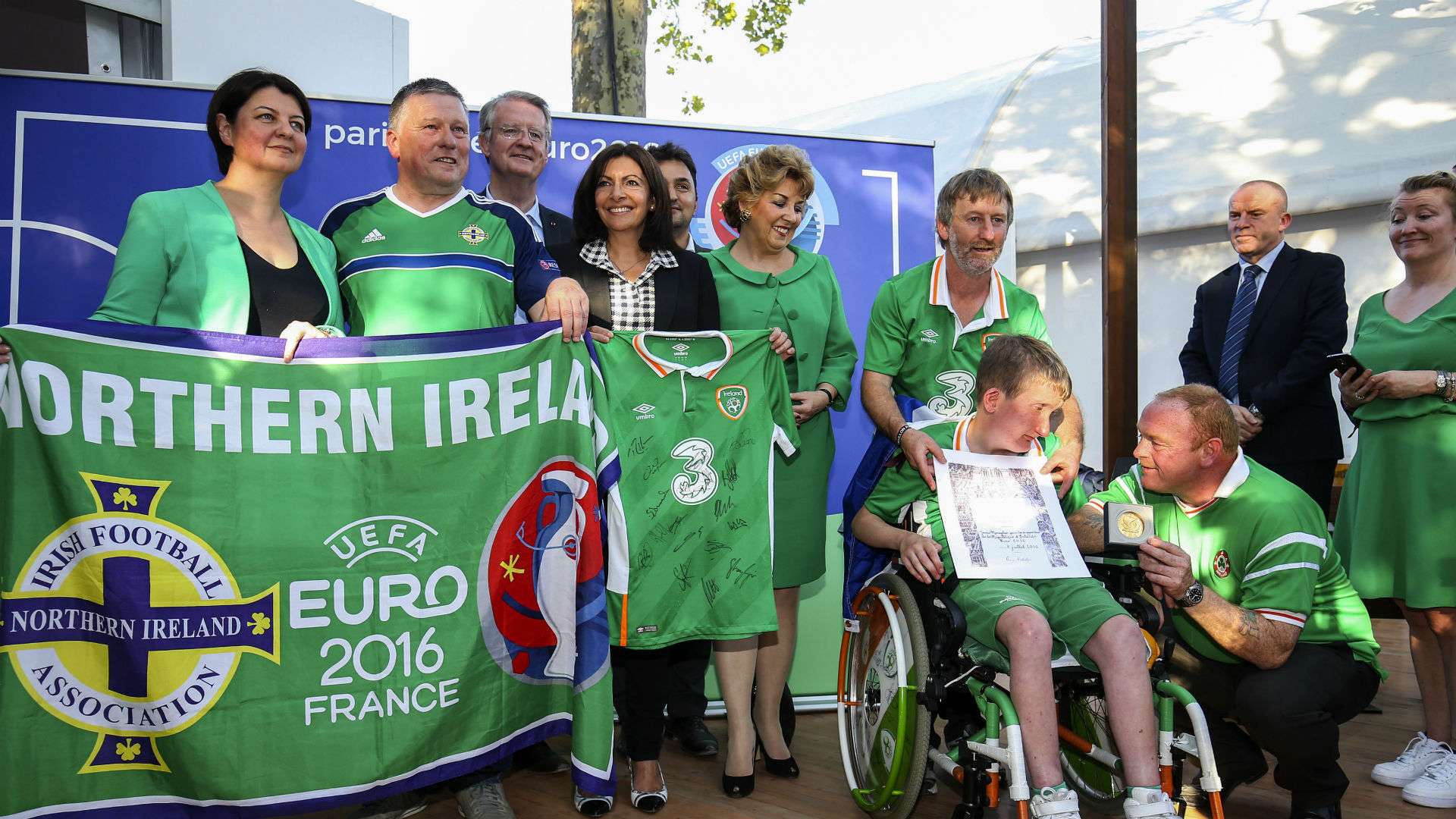 Northern Ireland Republic of Ireland fans award ceremony 07072016