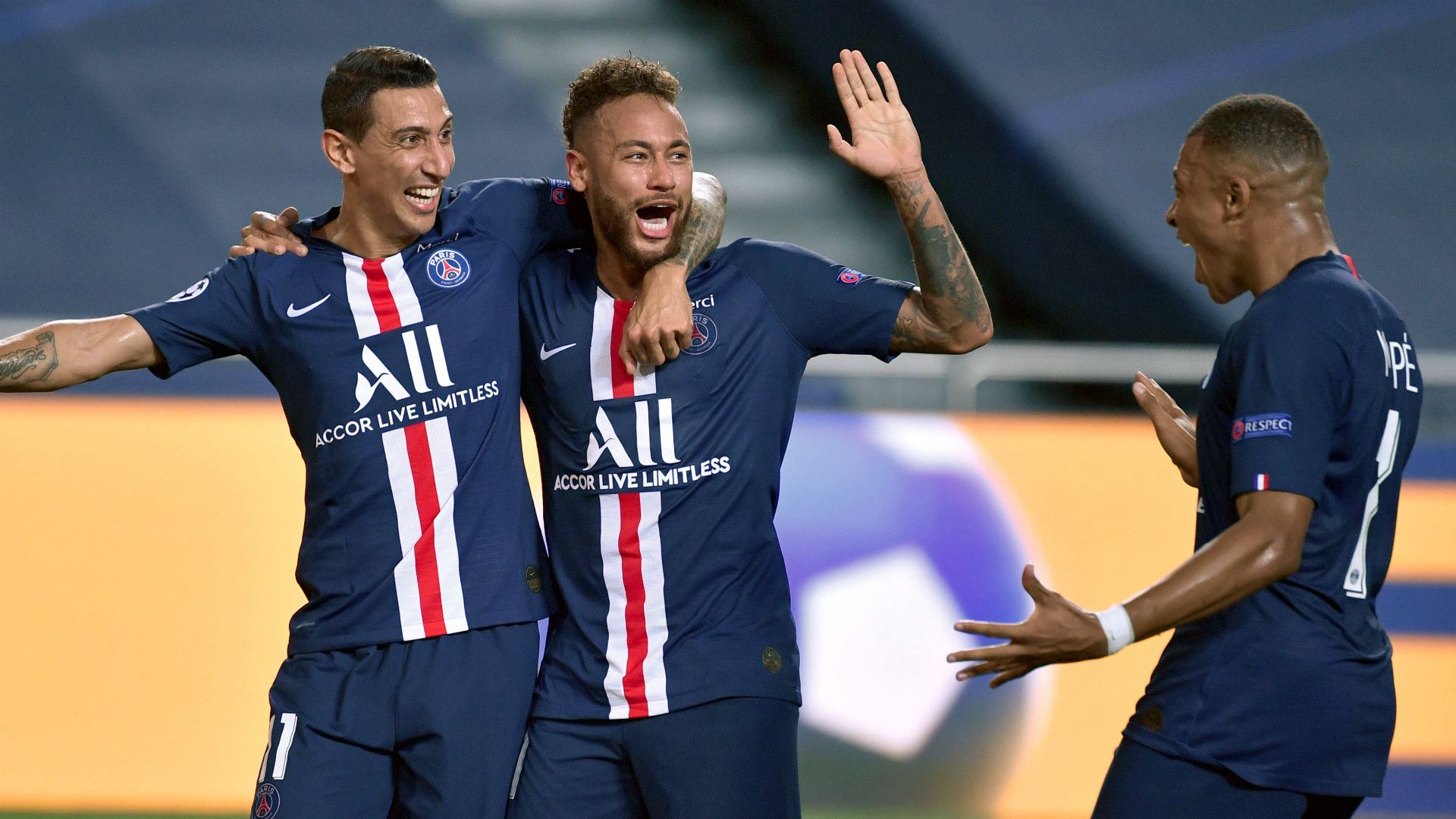 GERMANY ONLY: ANGEL DI MARIA NEYMAR KYLIAN MBAPPE PSG CHAMPIONS LEAGUE 18082020