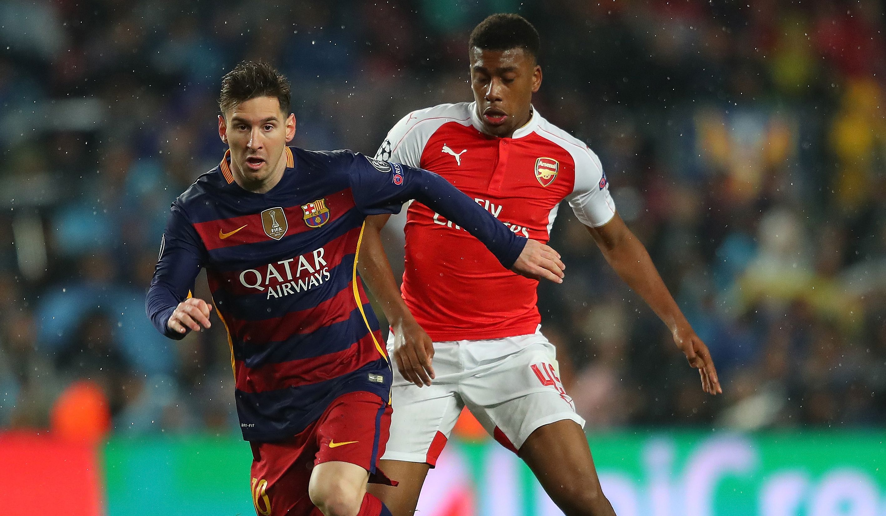 Alex Iwobi Lionel Messi FC Barcelona FC Arsenal 03162016