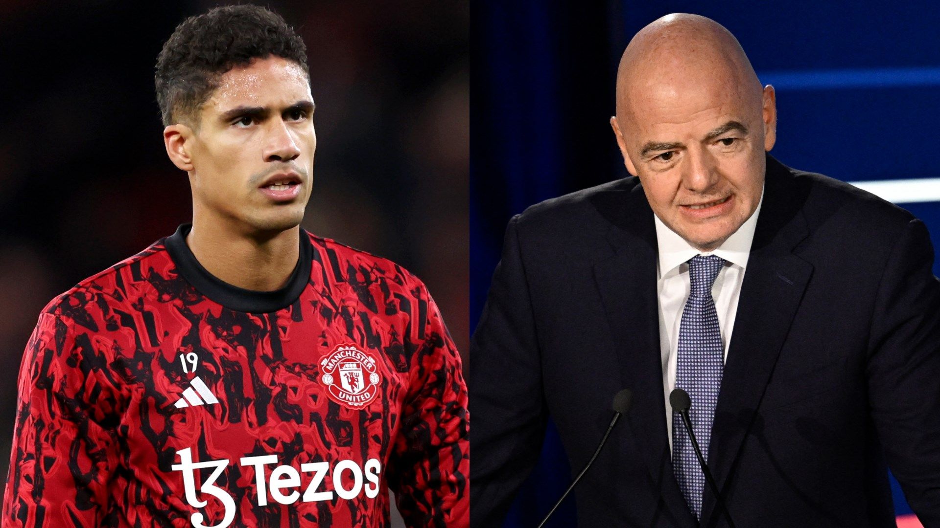 Raphael Varane Gianni Infantino split
