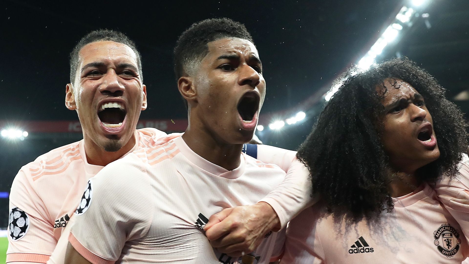 Man Utd celebrate vs PSG, Champions League 2018-19