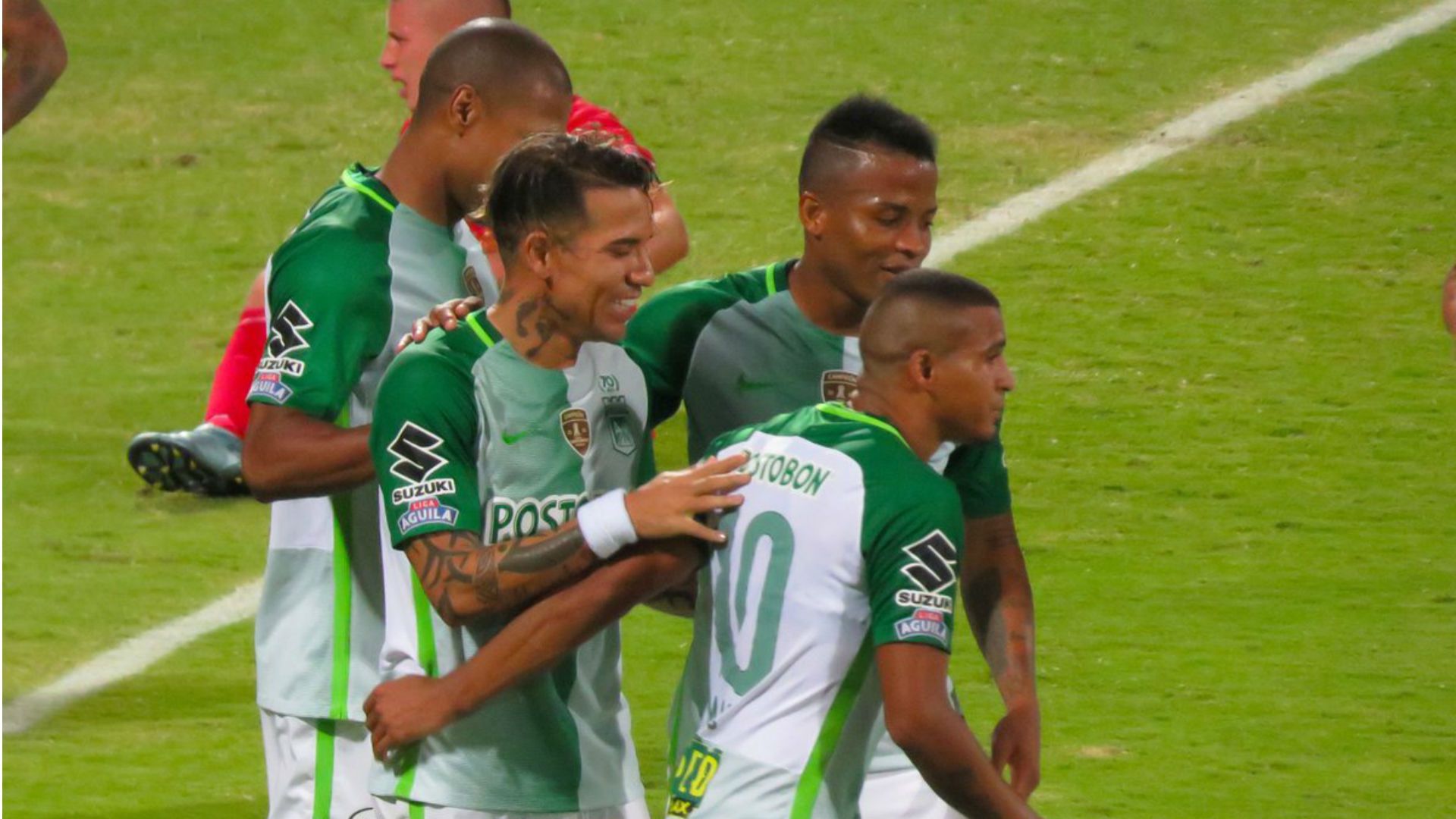 Celebración gol Atlético Nacional vs Cortuluá