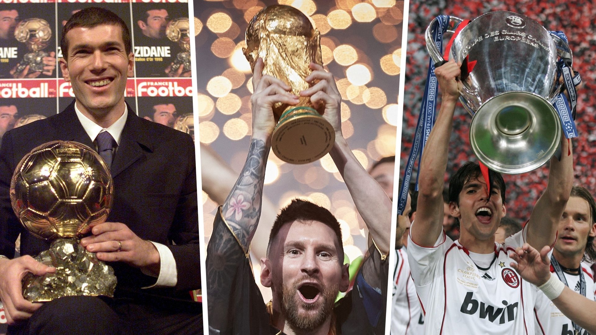 Kaka Lionel Messi Zinedine Zidane