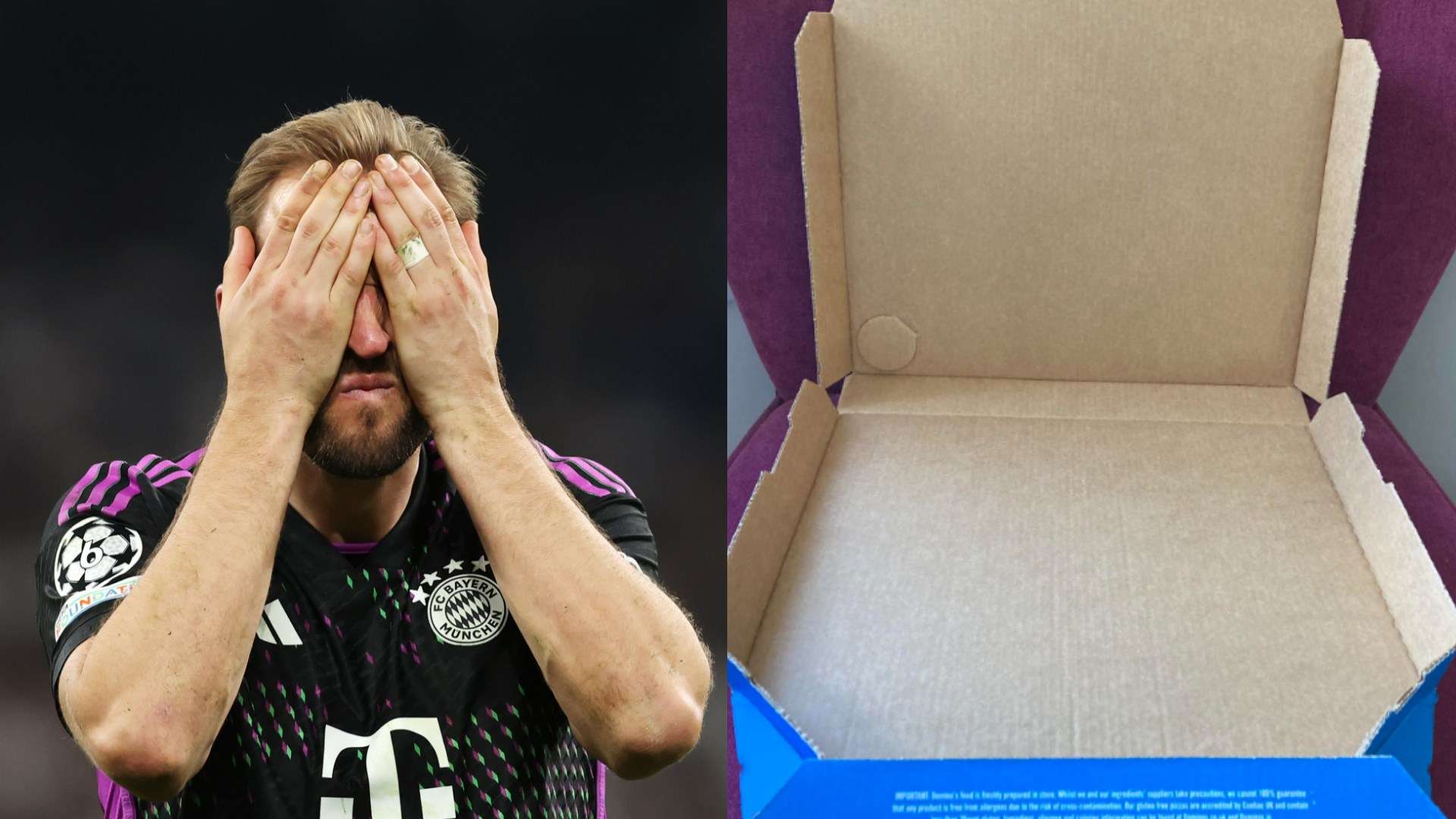 Bayern Munich's Harry Kane and Domino's pizza