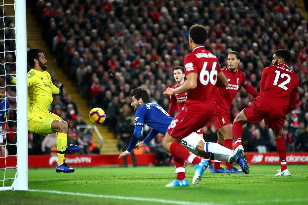 Andre Gomes Alisson Liverpool vs Everton 021218 EPL