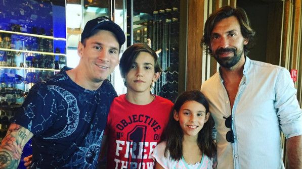 Lionel Messi Andrea Pirlo Dubai