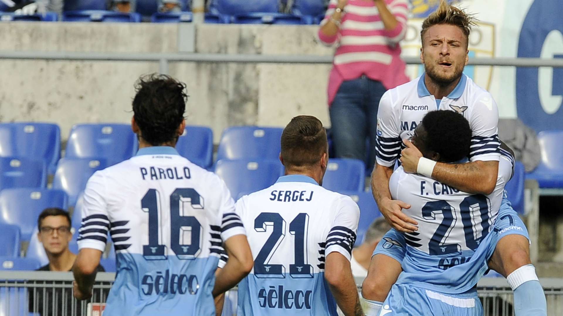 Lazio celebrating Lazio Fiorentina Serie A