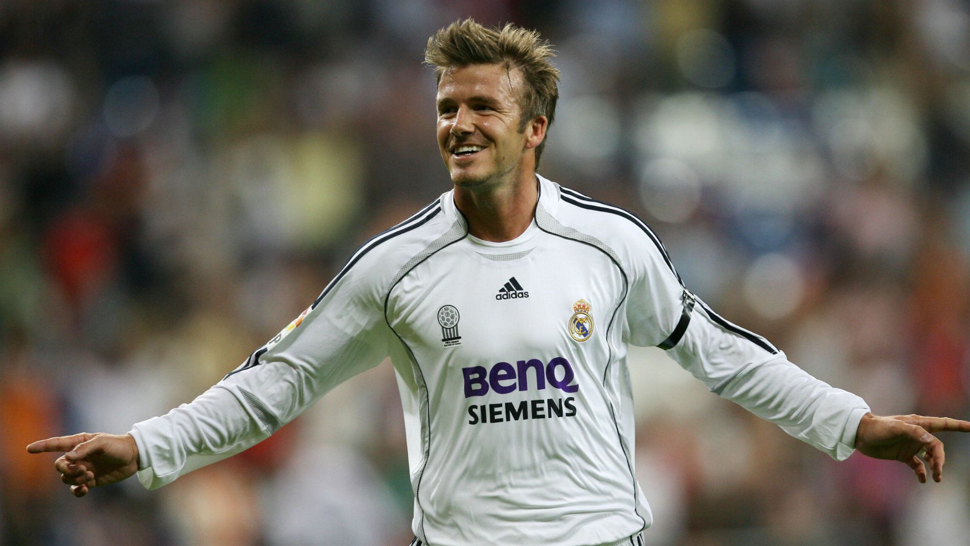 Ex Real Madrid ace Beckham in a Barcelona shirt Goal