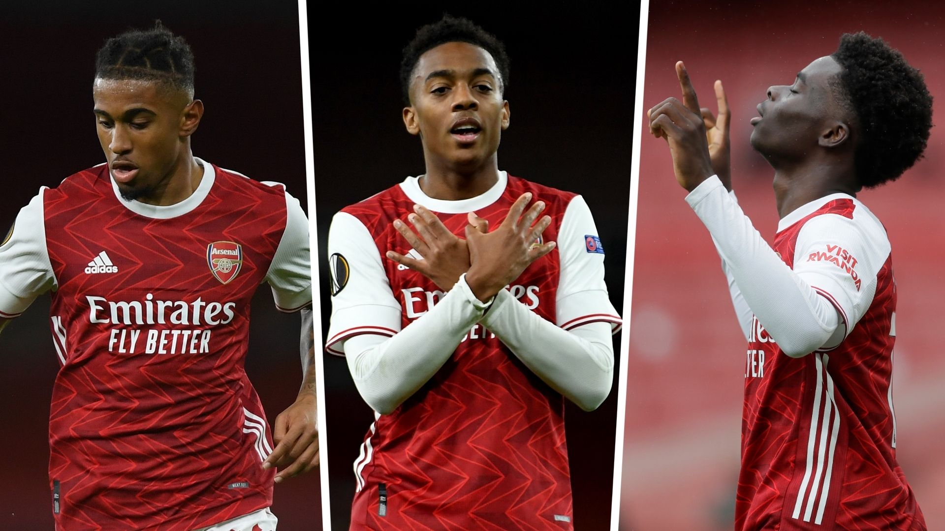 Reiss Nelson Joe Willock Bukayo Saka Arsenal GFX