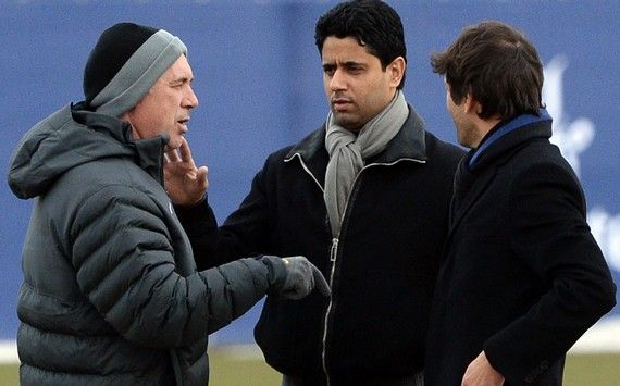 Carlo Ancelotti & Nasser Al-Khelaifi & Leonardo (Paris SG)