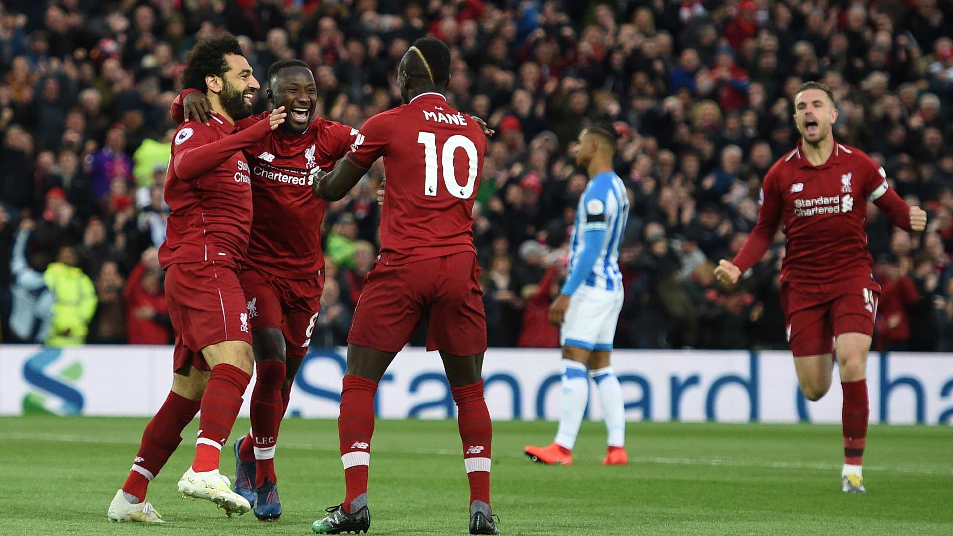 Liverpool Keita Salah Mane Huddersfield