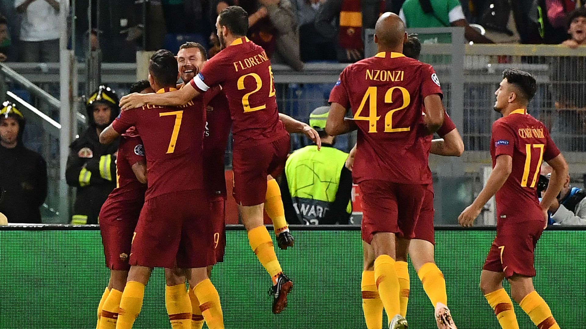 Dzeko Roma Plzen Champions League