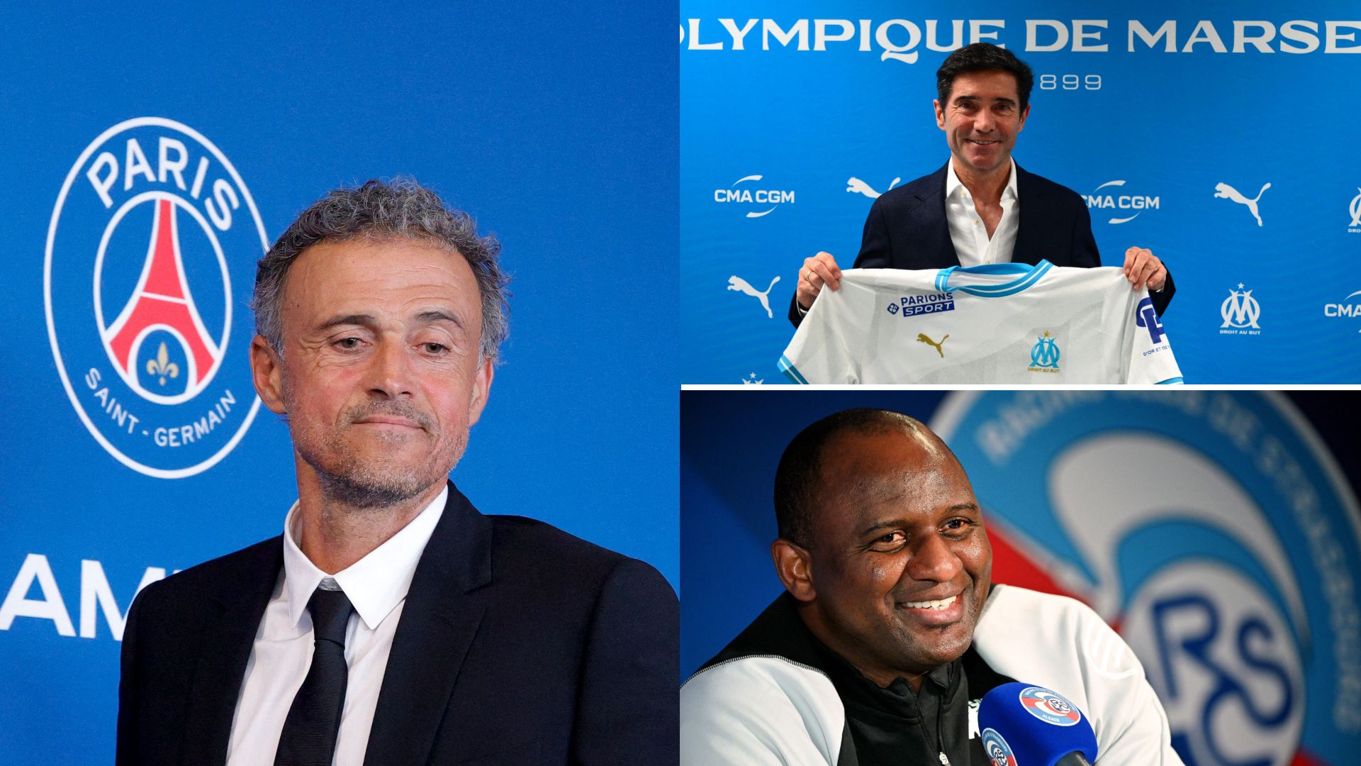 Entraîneurs Ligue 1 2023-2024 Luis Enrique Marcelino Patrick Vieira
