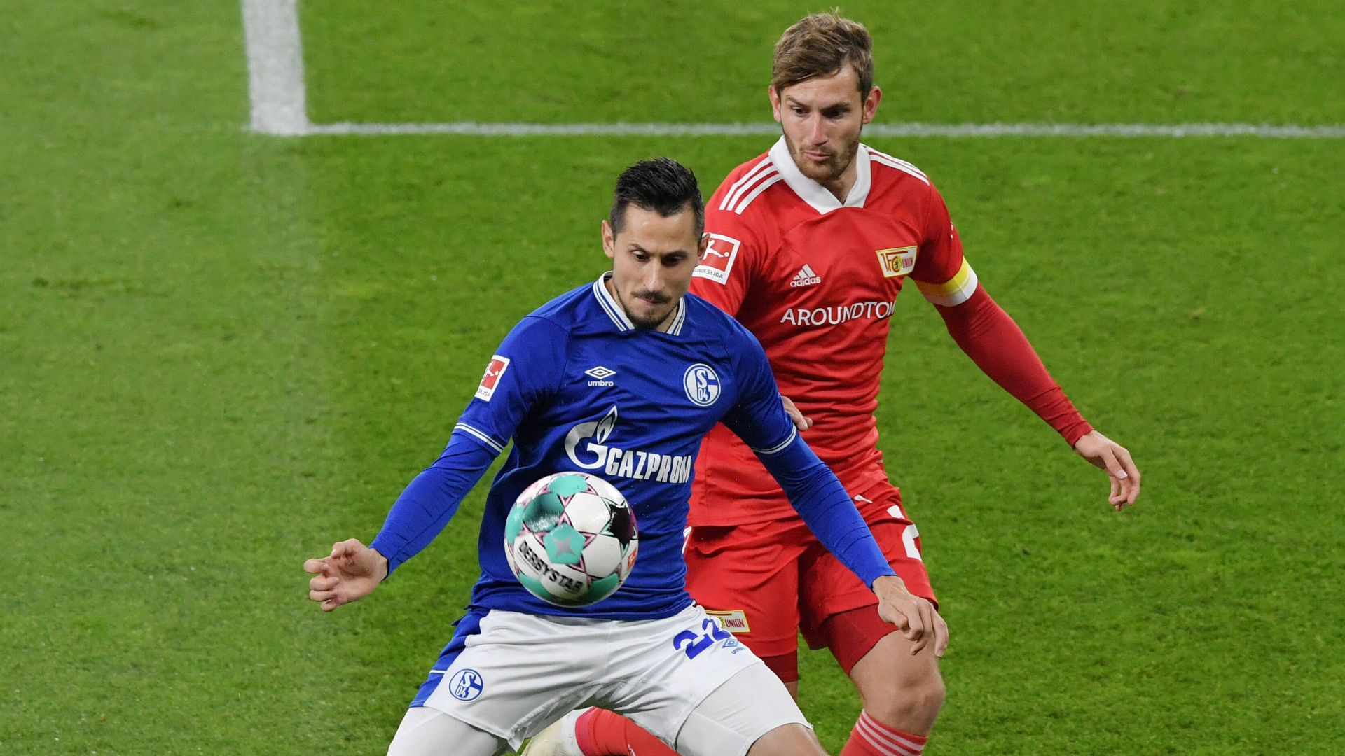GERMANY ONLY: STEVEN SKRZYBSKI SCHALKE CHRISTOPHER LENZ UNION BERLIN GERMAN BUNDESLIGA 18102020