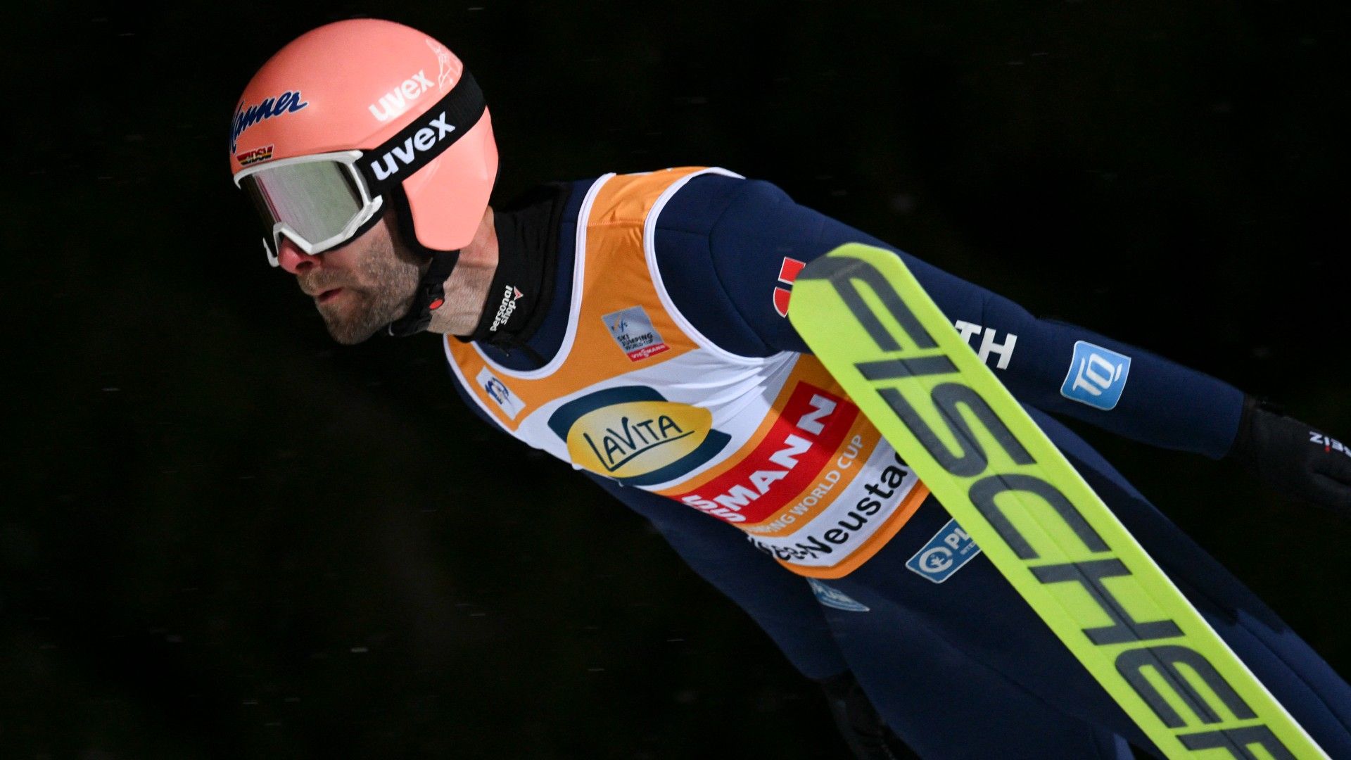  Germany's Pius Paschke soars through the air 