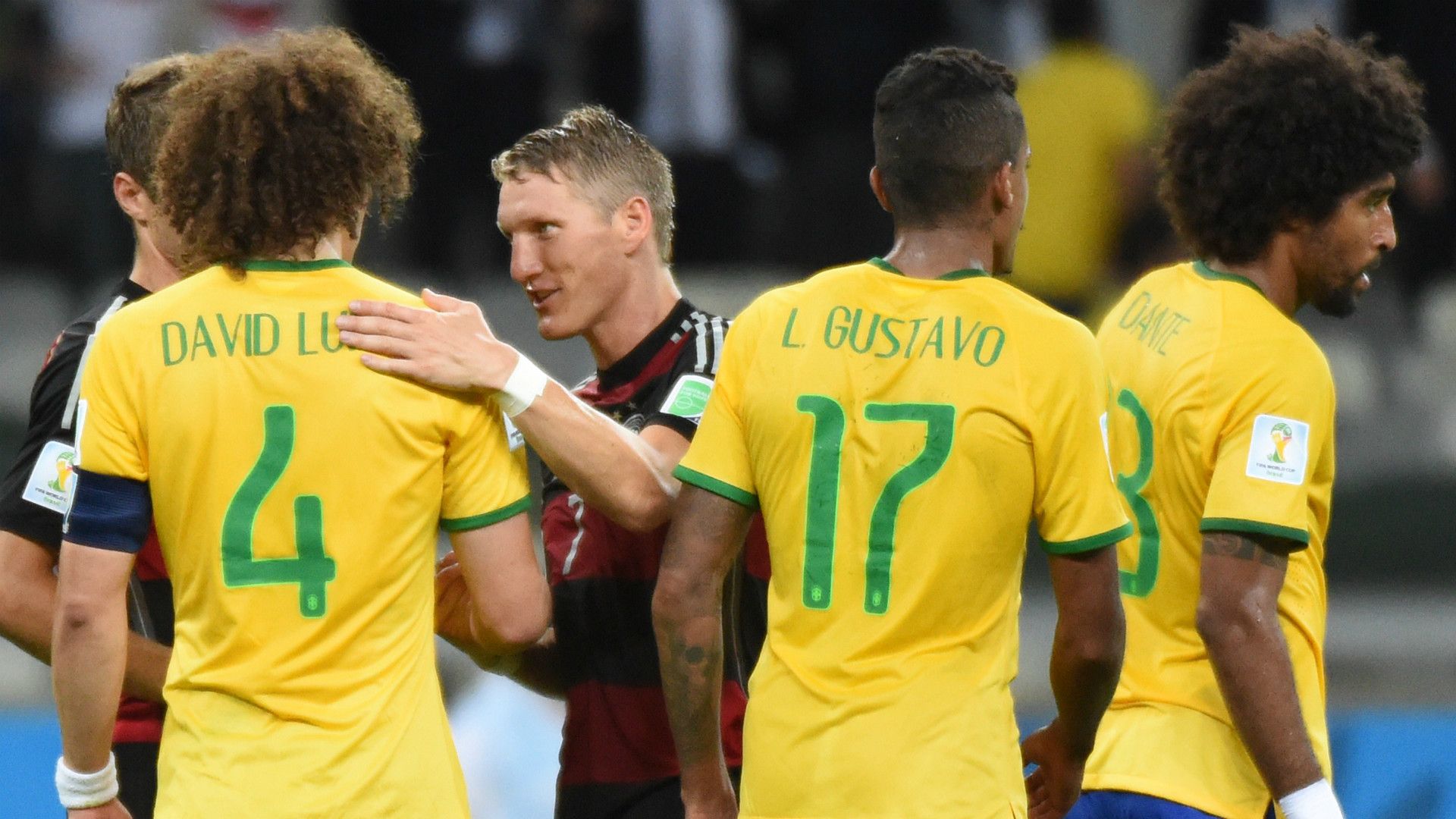 Bastian Schweinsteiger David Luiz Brazil Germany World Cup 2014 08072014