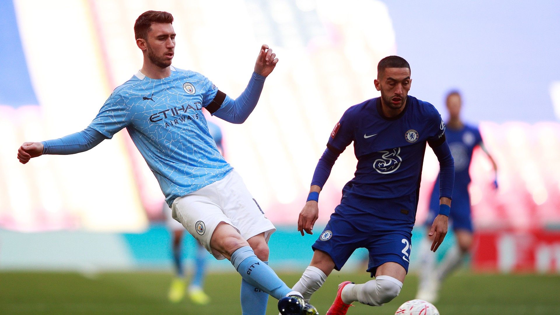 Aymeric Laporte Hakim Ziyech Chelsea vs Man City FA Cup 2020-21