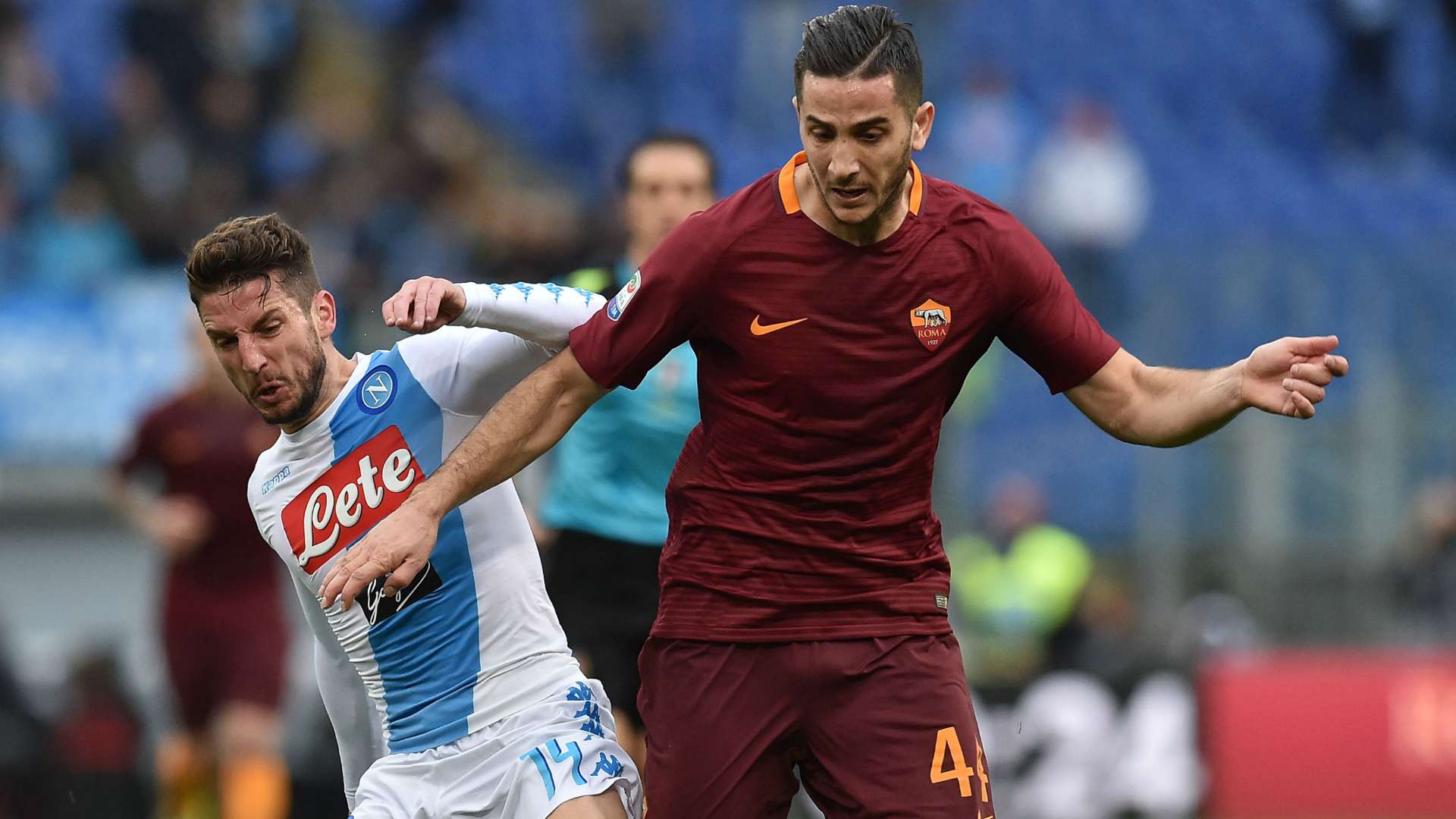 Dries Mertens Kostas Manolas Roma Napoli Serie A 2016-17