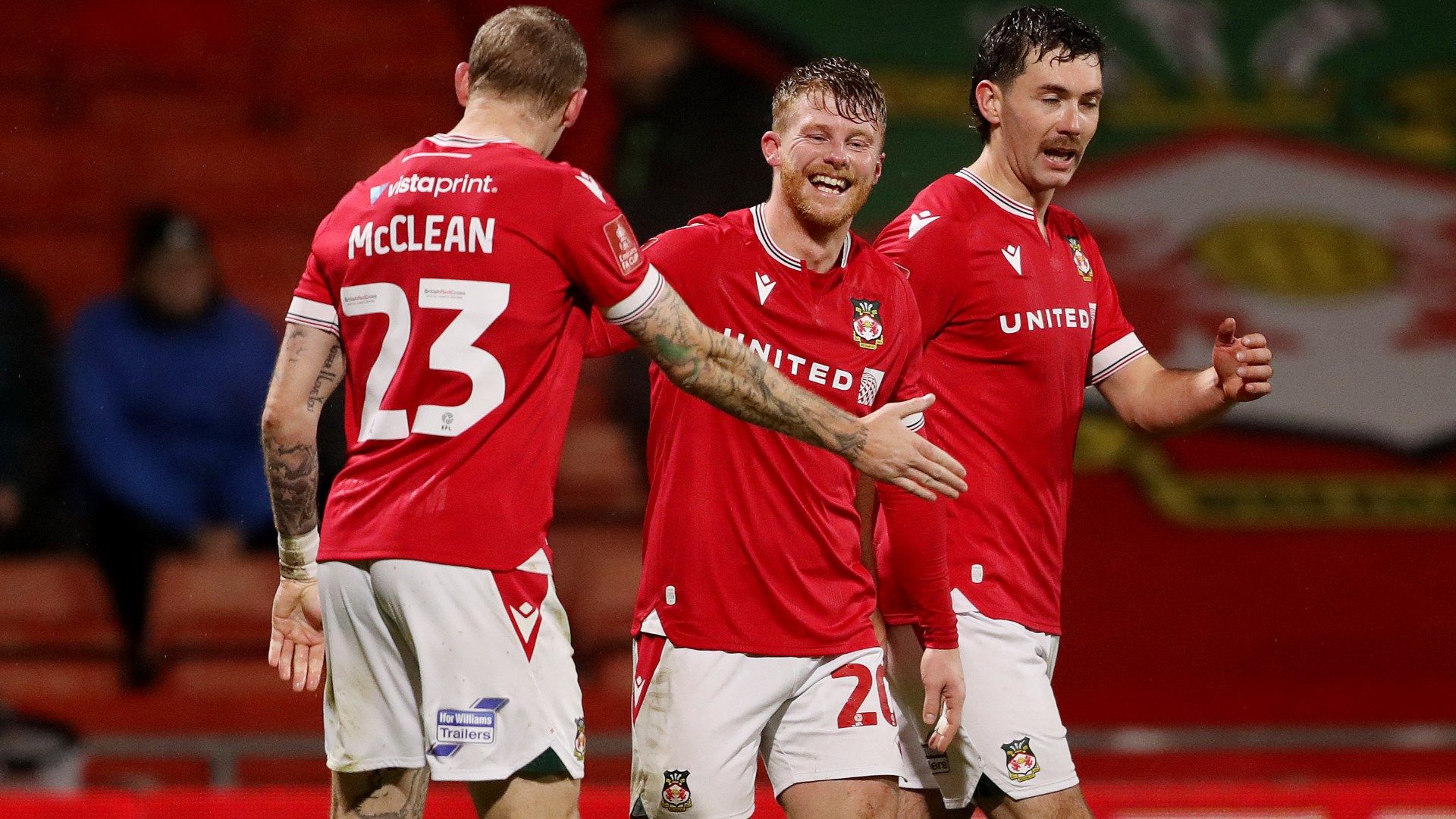 James McClean and Andy Cannon of Wrexham