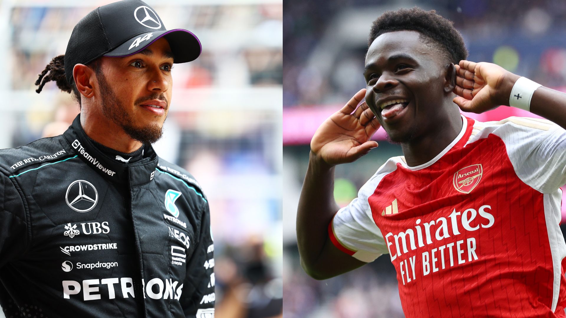Lewis Hamilton Bukayo Saka Arsenal 2024