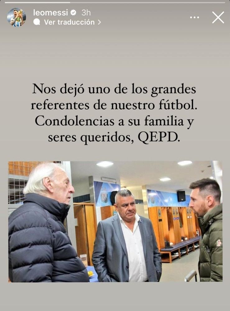 Lionel Messi Instagram Cesar Menotti 05052024