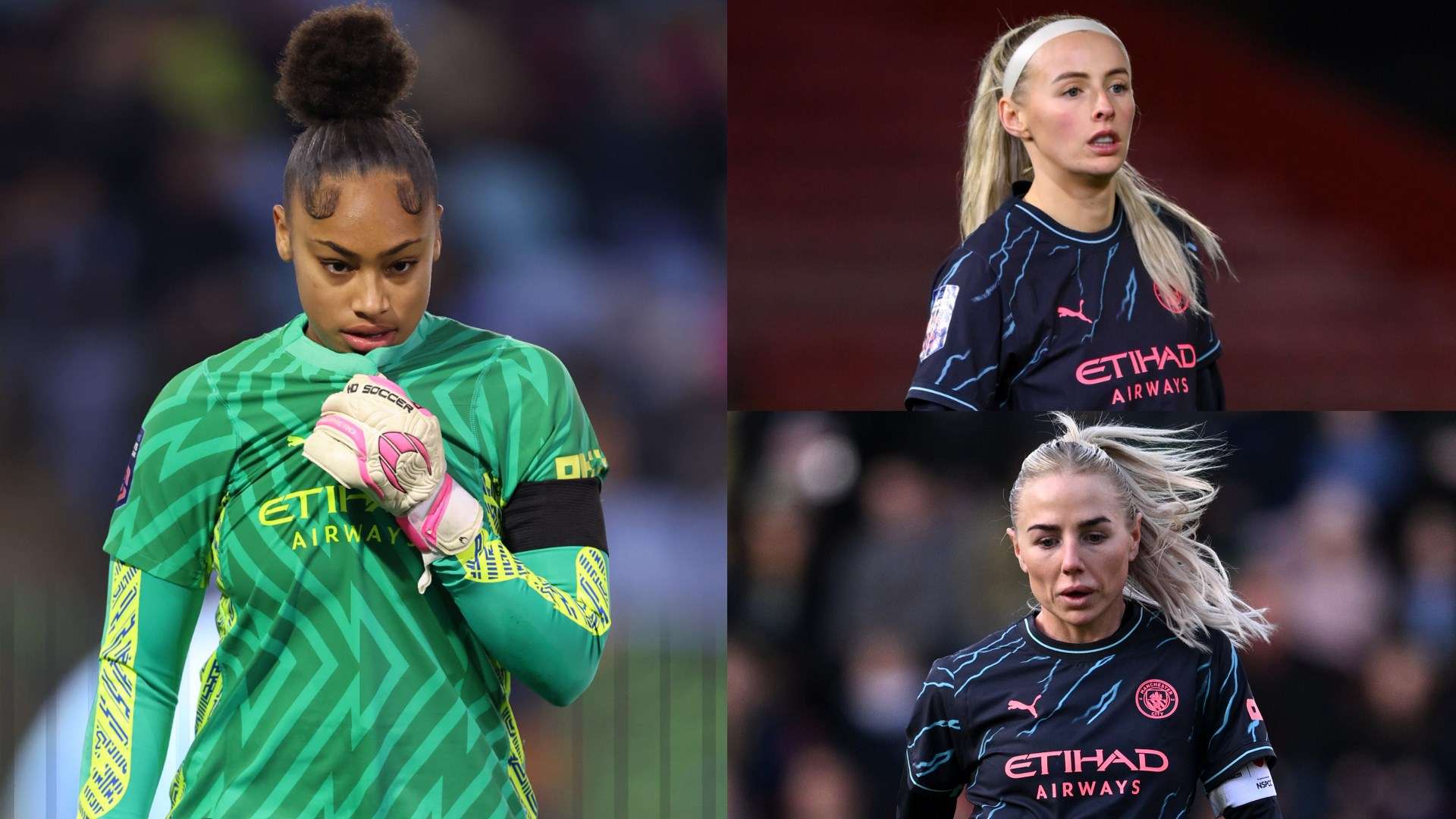Khiara Keating Chloe Kelly Alex Greenwood Man City composite