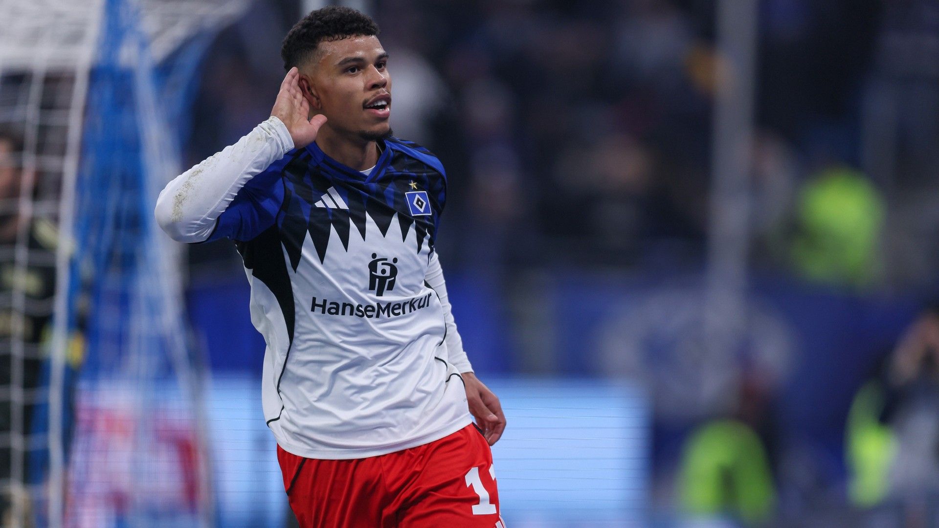 Ransford Königsdörffer of Hamburg celebrates