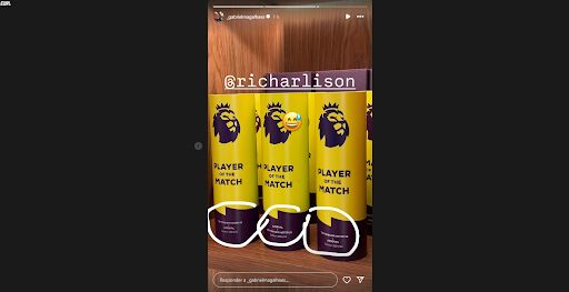 Gabriel Magalhães provoca Richarlison em stories, 2025