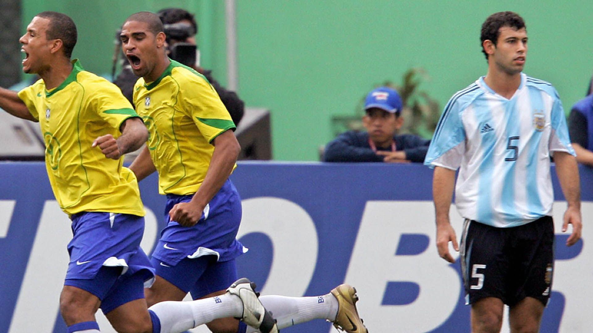 Luis Fabiano Adriano Mascherano Copa America 2004