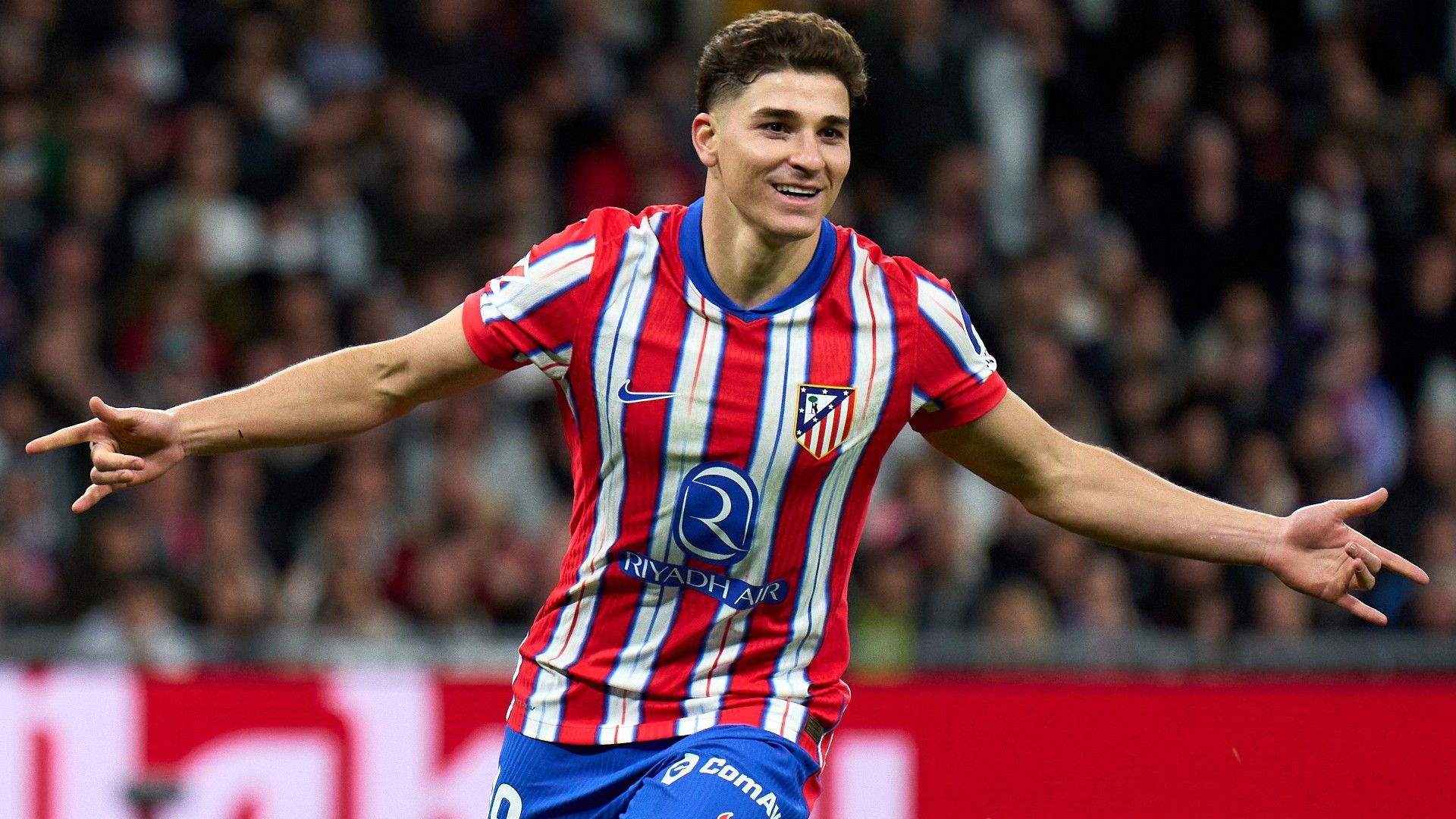  Julian Alvarez of Atletico de Madrid celebrates scoring 