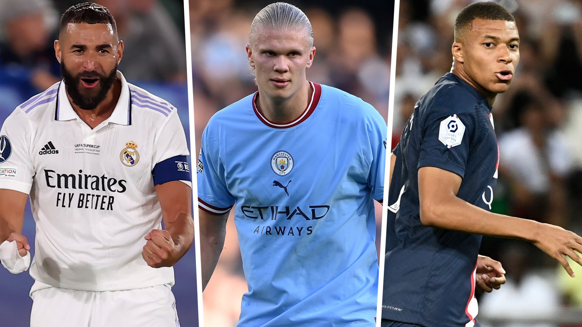 Benzema Haaland Mbappe