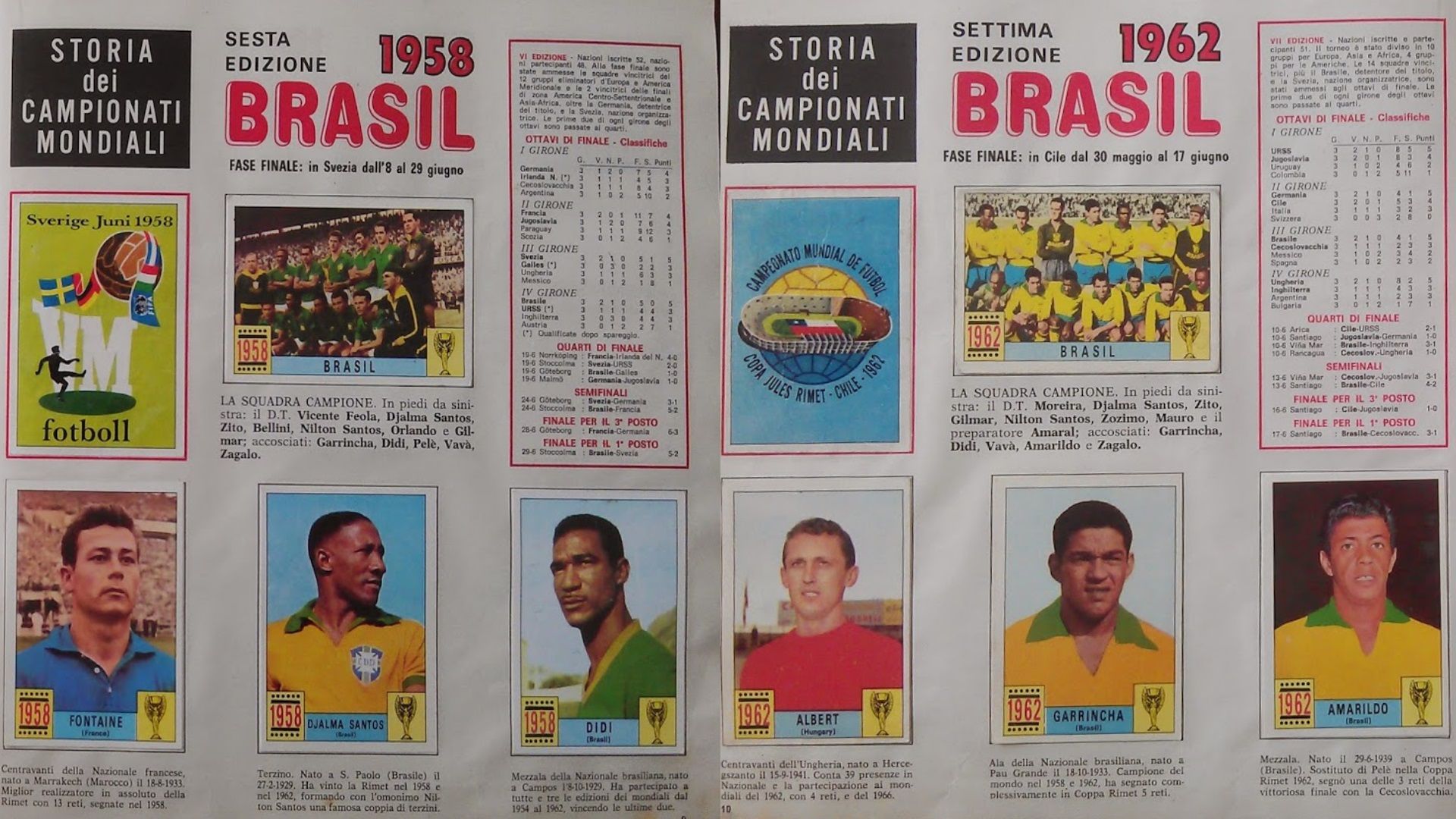 Seleção Brasil album Copa do Mundo 58/62