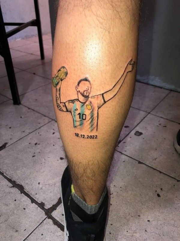 tatuaje messi copa del mundo
