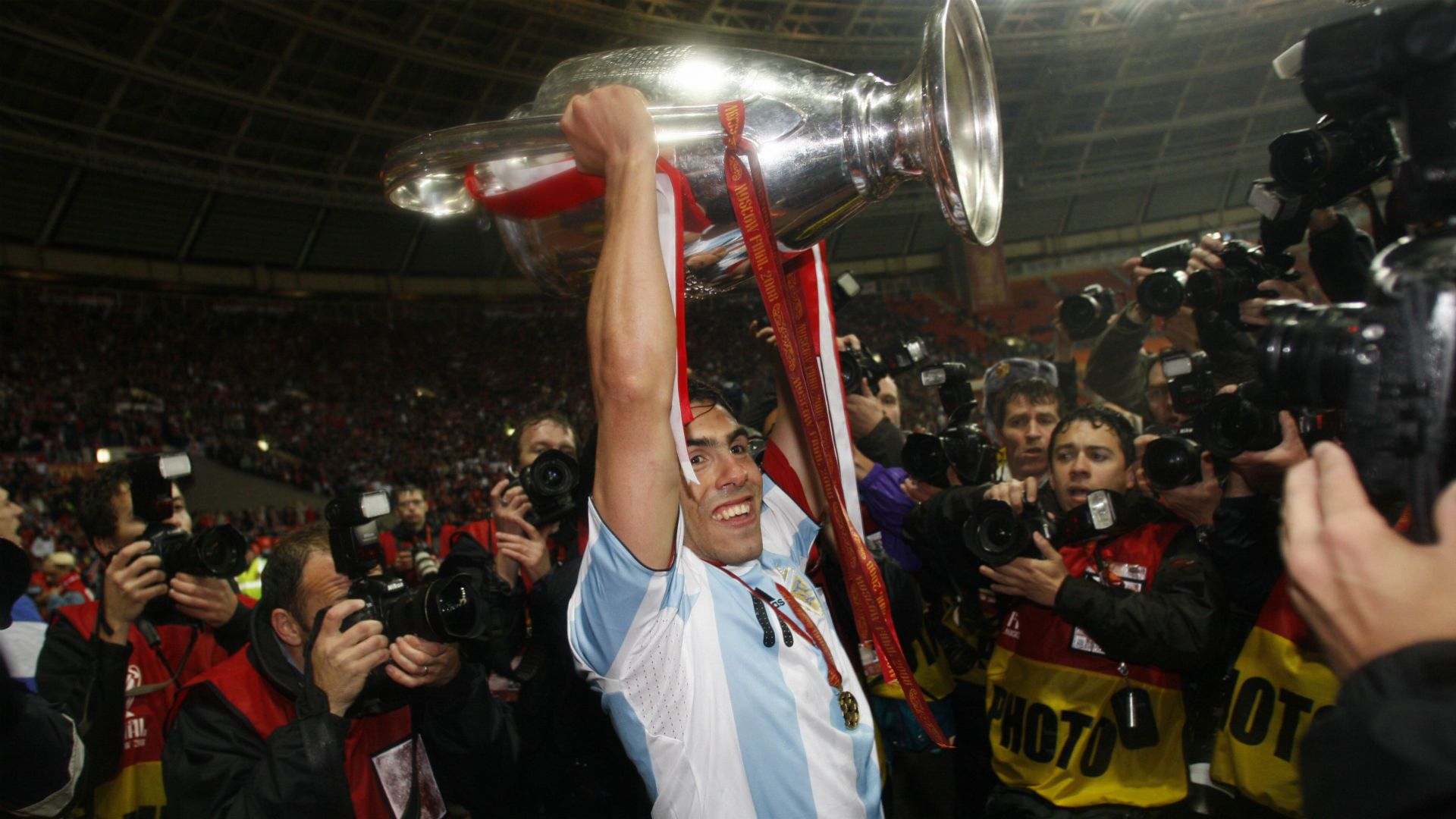 Carlos Tevez final Champions League 2008 Manchester United Chelsea