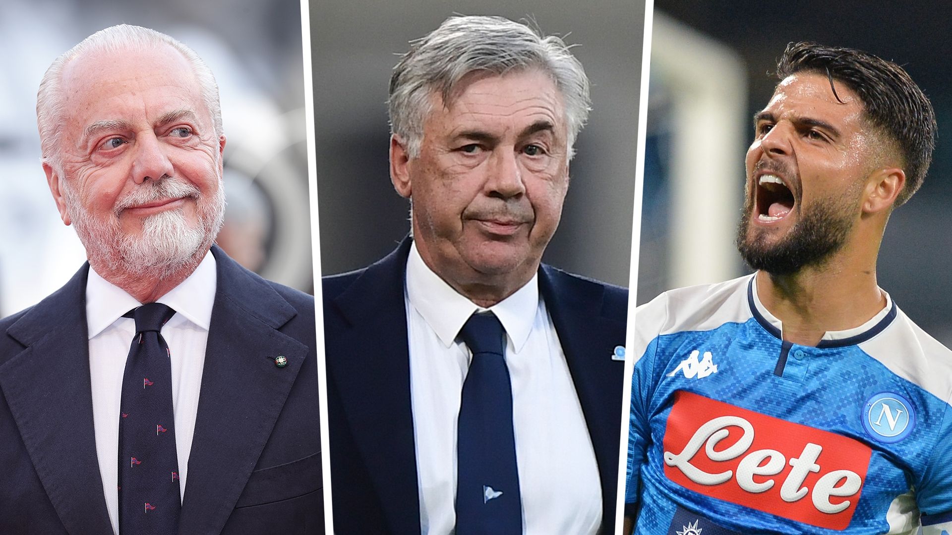 De Laurentiis Ancelotti Insigne Napoli