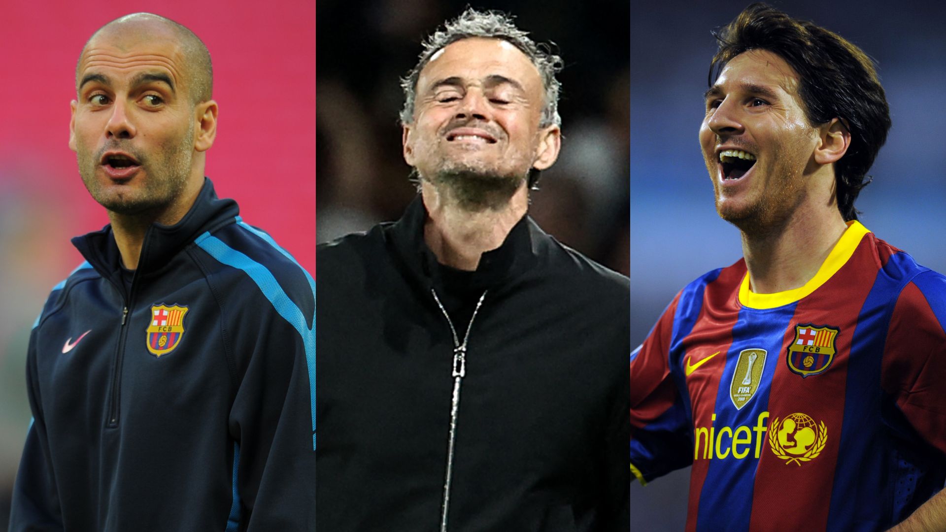 Pep Guardiola Luis Enrique Lionel Messi