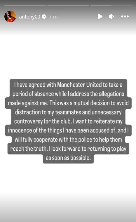 Antony Instagram story