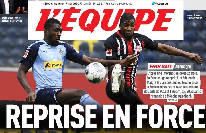 17 May Newspapers embed only L'Equipe