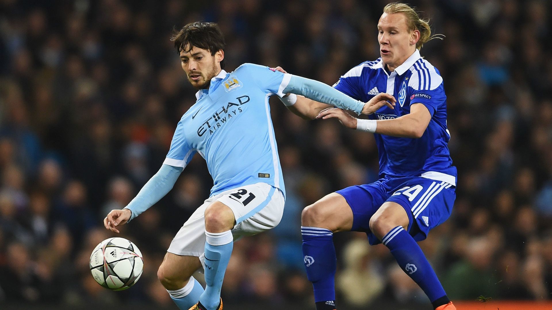 David Silva Domogaj Vida Manchester City Dynamo Kiev Champions League 15032016