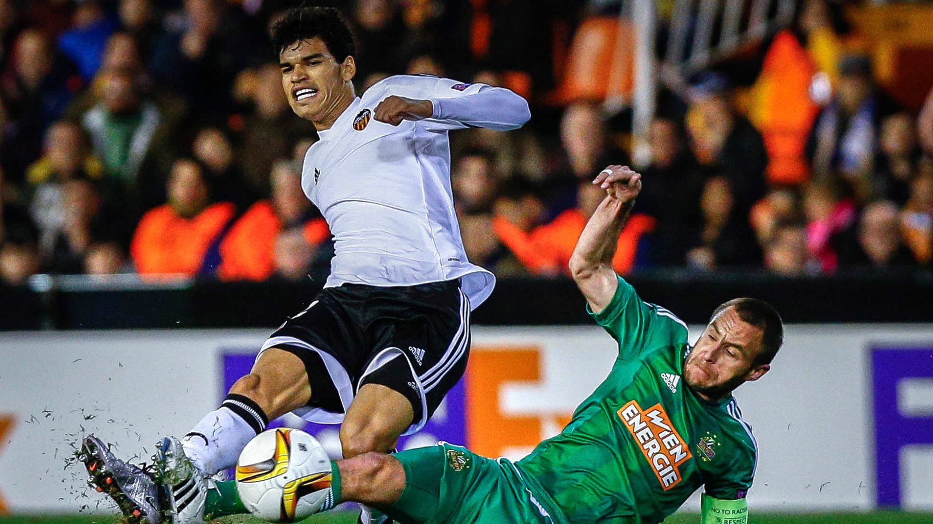 Danilo Barbosa Steffen Hofmann Valencia Rapid Wien UEFA Europa League 18022016