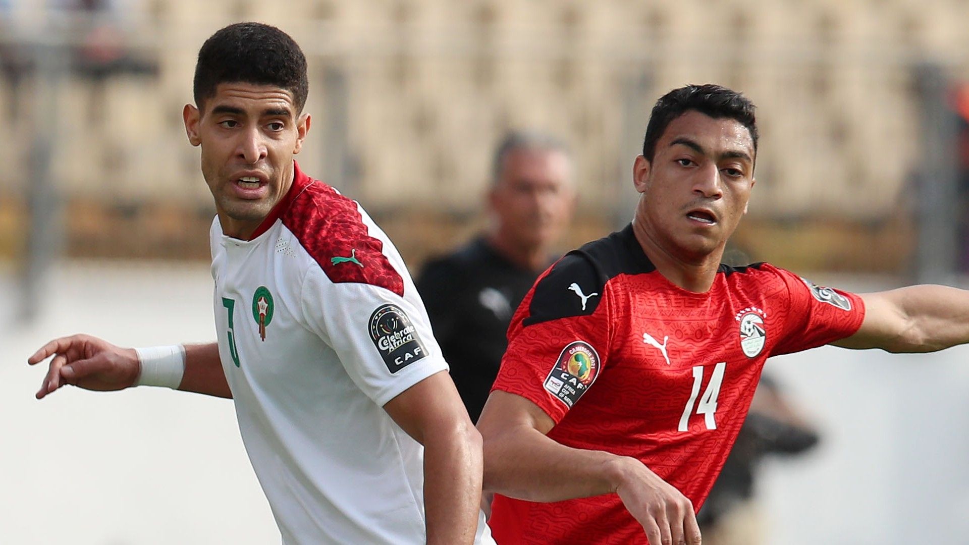 Mostafa Mohamed of Egypt and Adam Masina of Morocco.