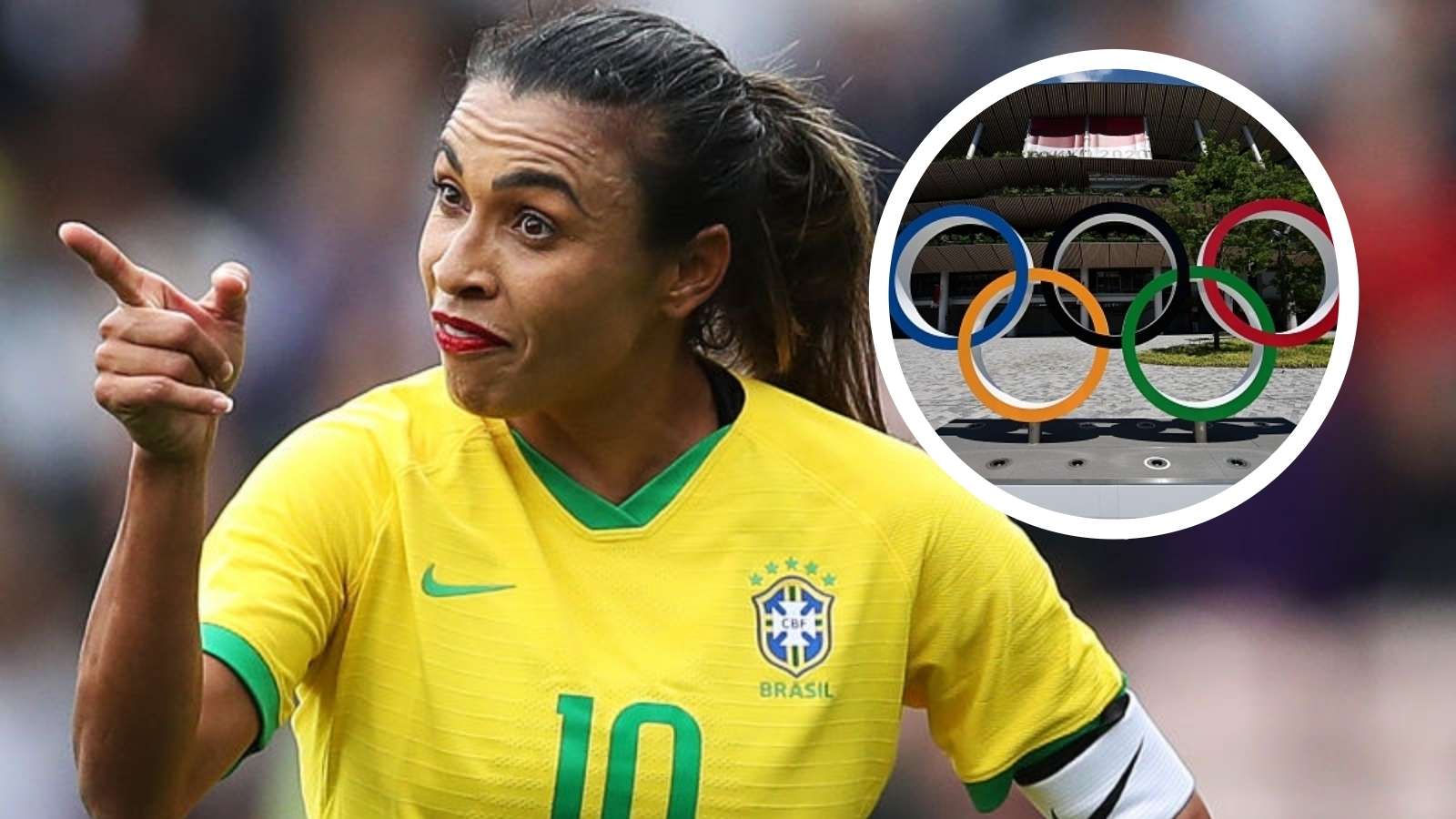 martha con la selección de brasil femenino en un partido