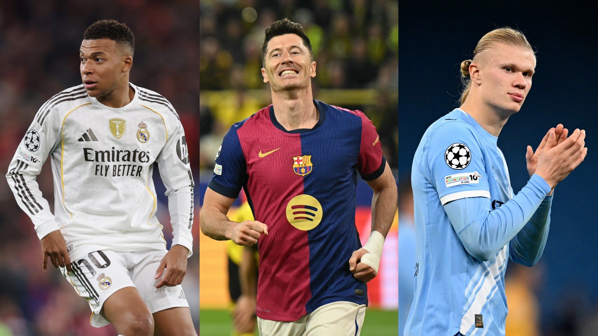 Kylian Mbappe Robert Lewandowski Erling Haaland