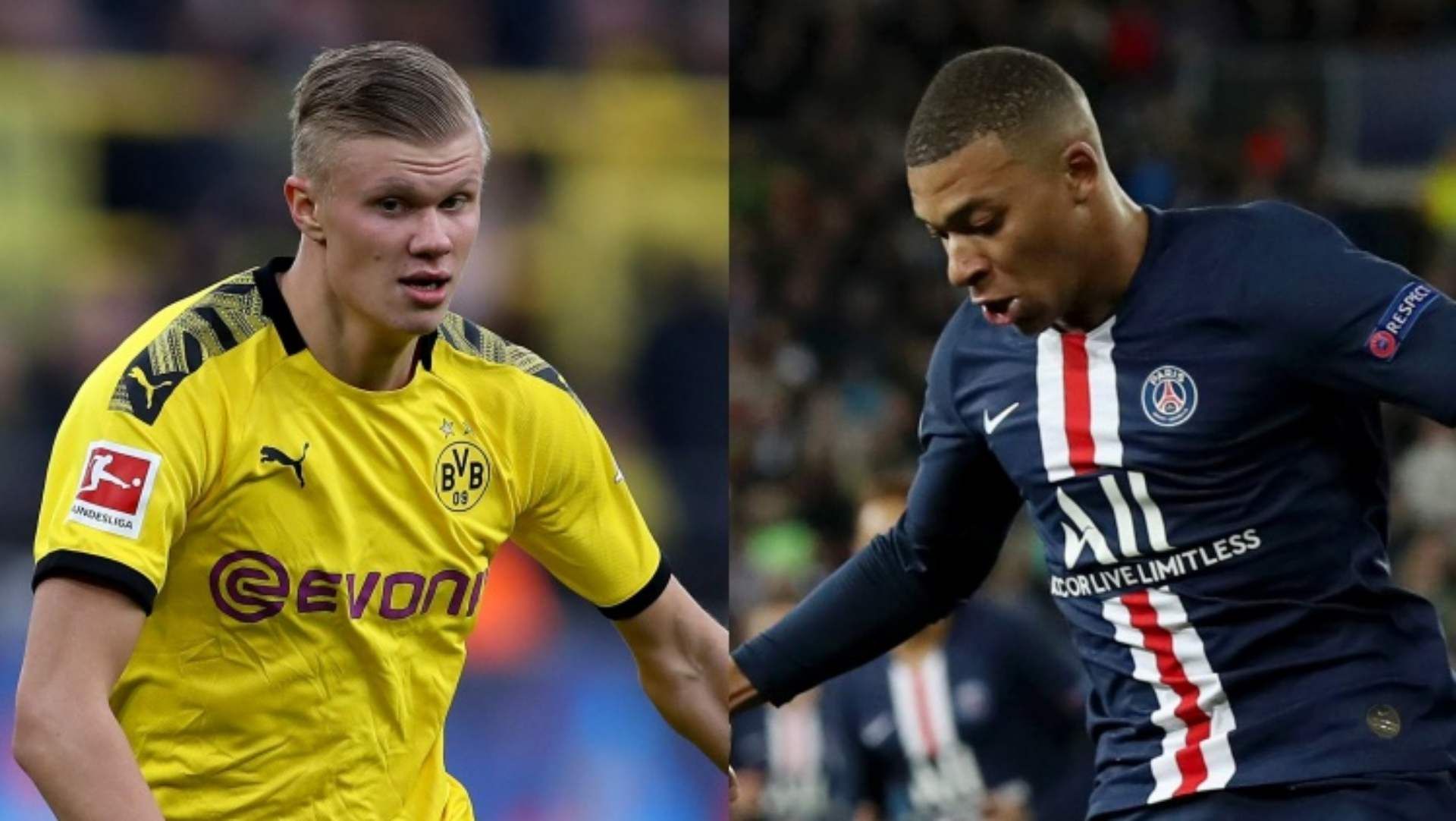 Erling Haaland Dortmund Kylian Mbappe PSG 2019-20